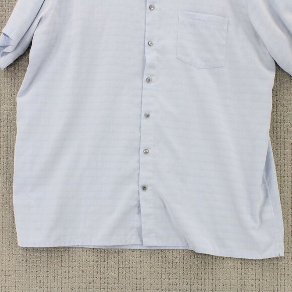 JF J.Ferrar Shirt Mens 2XL Blue Plaid Button Down Casual Short Sleeve Collared - Picture 5 of 10